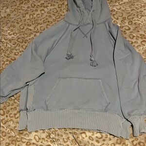 American Eagle Outfitters Men's Blue Hoodie Sweater